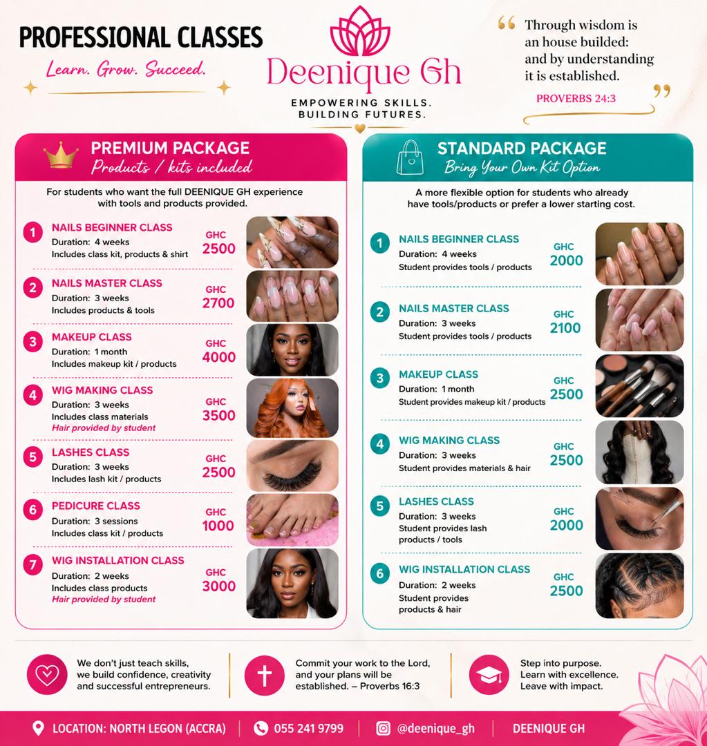 Individual classes — Premium & Standard packages